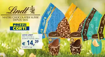 Esselunga UOVO LINDT latte e nocciole o fondente nocciole, 320 g offerta
