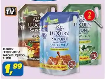 Risparmio Casa LUXURY ECORICARICA SAPONE LIQUIDO 2 LITRI offerta