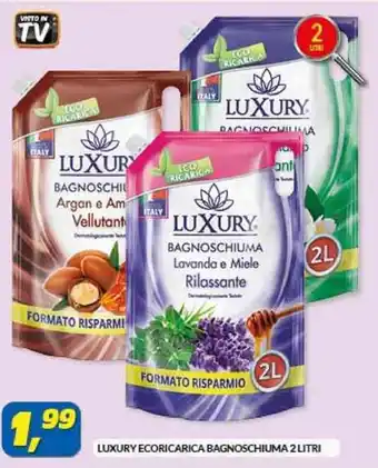 Risparmio Casa LUXURY ECORICARICA BAGNOSCHIUMA 2 LITRI offerta