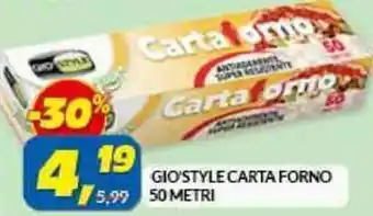 Risparmio Casa GIO'STYLE CARTA FORNO 50 METRI offerta