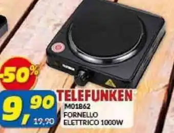 Risparmio Casa TELEFUNKEN M01862 FORNELLO ELETTRICO 1000W offerta