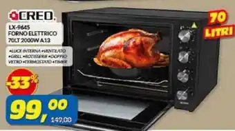 Risparmio Casa FORNO ELETTRICO 70LT 2000W A13 offerta