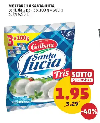 PENNY MOZZARELLA SANTA LUCIA conf. da 3 pz-3 x 100 g offerta