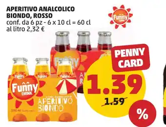 PENNY APERITIVO ANALCOLICO BIONDO, ROSSO conf. da 6 pz - 6 x 10 cl offerta