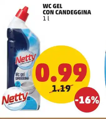 PENNY WC GEL CON CANDEGGINA 1 l offerta