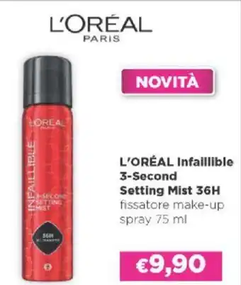 Acqua & Sapone L'ORÉAL Infaillible 3-Second Setting Mist 36H fissatore make-up spray 75 ml offerta