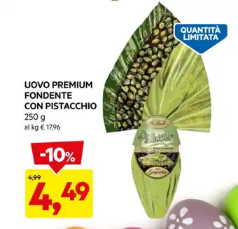 DPiù UOVO PREMIUM FONDENTE CON PISTACCHIO 250 g offerta