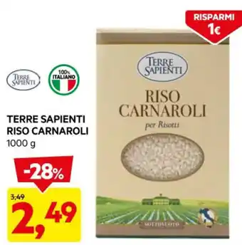 DPiù TERRE SAPIENTI RISO CARNAROLI 1000 g offerta