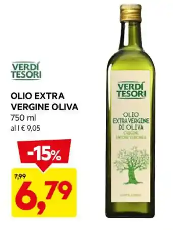 DPiù VERDÍ TESORI OLIO EXTRA VERGINE OLIVA 750 ml offerta