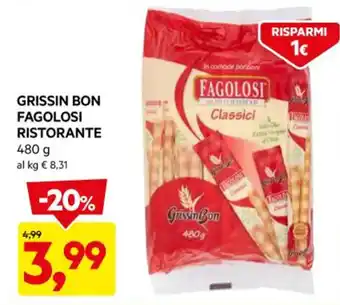 DPiù GRISSIN BON FAGOLOSI RISTORANTE 480 g offerta