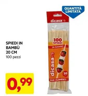 SPIEDI IN BAMBÙ 20 CM 100 pezzi