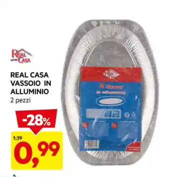 DPiù REAL CASA VASSOIO IN ALLUMINIO 2 pezzi offerta