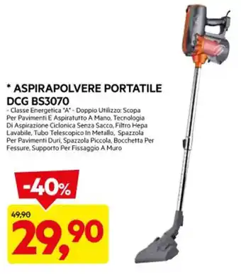 DPiù ASPIRAPOLVERE PORTATILE DCG BS3070 offerta