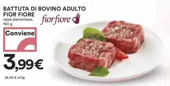 Coop BATTUTA DI BOVINO ADULTO FIOR FIORE razza piemontese, 160 g offerta