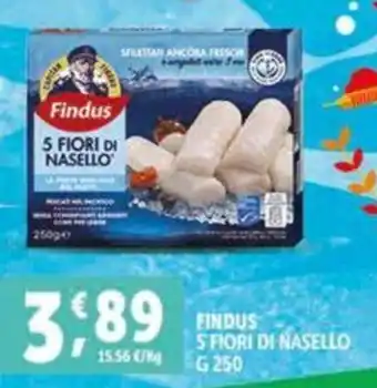 Deco Supermercati FINDUS 5 FIORI DI NASELLO G 250 offerta