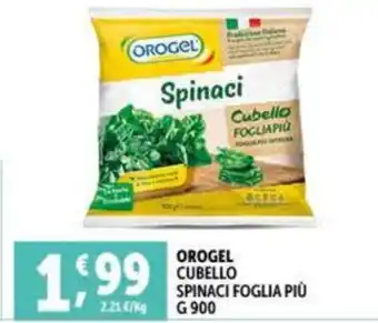 Deco Supermercati OROGEL CUBELLO SPINACI FOGLIA PIÙ G 900 offerta