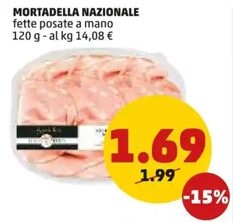 PENNY MORTADELLA NAZIONALE fette posate a mano 120 g offerta