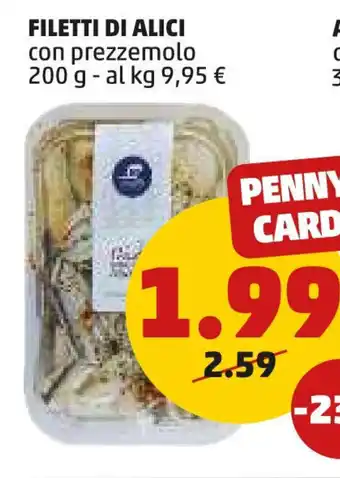 PENNY FILETTI DI ALICI con prezzemolo 200 g offerta