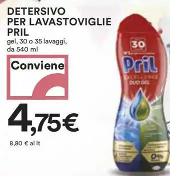 Coop DETERSIVO PER LAVASTOVIGLIE PRIL gel 30 o 35 lavaggi da 540 ml offerta