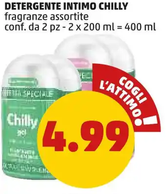 PENNY DETERGENTE INTIMO CHILLY fragranze assortite conf. da 2 pz - 2 x 200 ml offerta