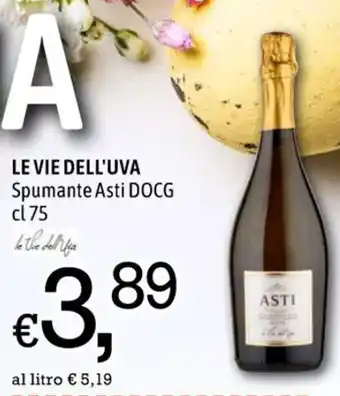 Famila LE VIE DELL'UVA Spumante Asti DOCG cl 75 offerta