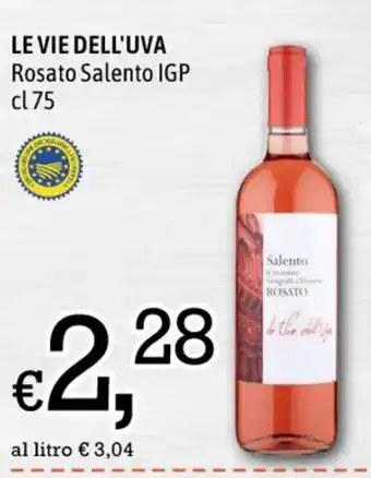 Famila LE VIE DELL'UVA Rosato Salento IGP cl 75 offerta