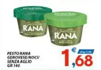 Vivo Supermercati PESTO RANA GENOVESE/NOCI/ SENZA AGLIO GR 140 offerta