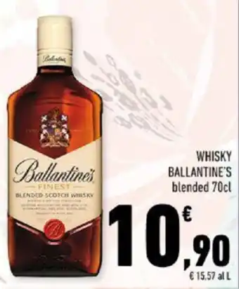 Conad WHISKY BALLANTINE'S blended 70cl offerta