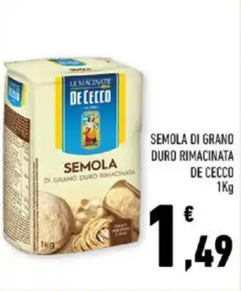Conad SEMOLA DI GRANO DURO RIMACINATA DE CECCO 1Kg offerta