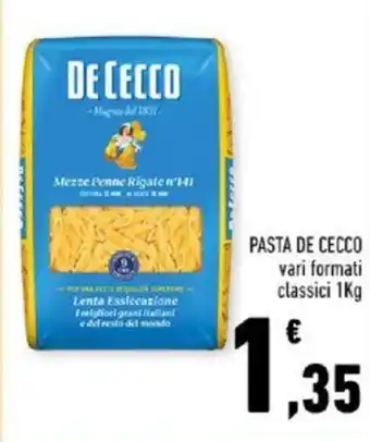 Conad PASTA DE CECCO vari formati classici 1Kg offerta