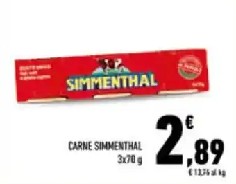 Conad City CARNE SIMMENTHAL 3 x 70 g offerta