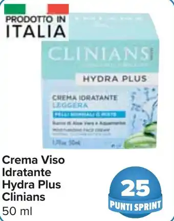 Carrefour Market Crema Viso Idratante Hydra Plus Clinians 50 ml offerta