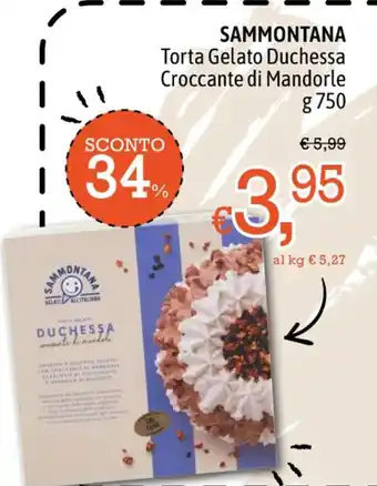 Famila SAMMONTANA Torta Gelato Duchessa Croccante di Mandorle g 750 offerta