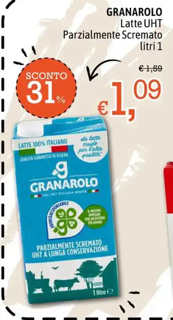 Famila GRANAROLO Latte UHT Parzialmente Scremato litri 1 offerta