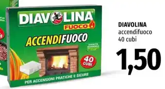 Famila DIAVOLINA accendifuoco 40 cubi offerta