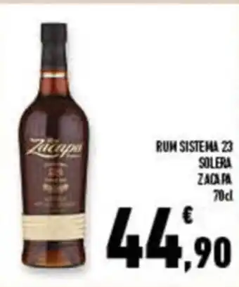 Conad Superstore RUM SISTEMA 23 SOLERA ZACAPA 70 cl offerta