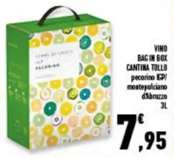 Conad Superstore VINO BAG IN BOX CANTINA TOLLO pecorino IGP 3 l offerta