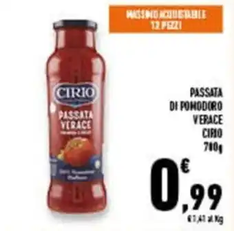 Conad Superstore PASSATA VERACE DI POHODORO VERACE CIRIO offerta