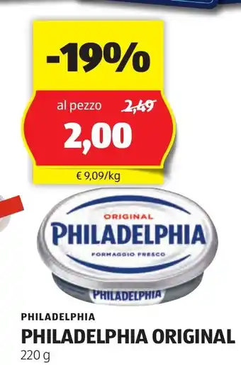 ALDI PHILADELPHIA ORIGINAL 220 g offerta