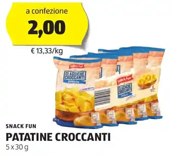 ALDI SNACK FUN PATATINE CROCCANTI 5x30g offerta