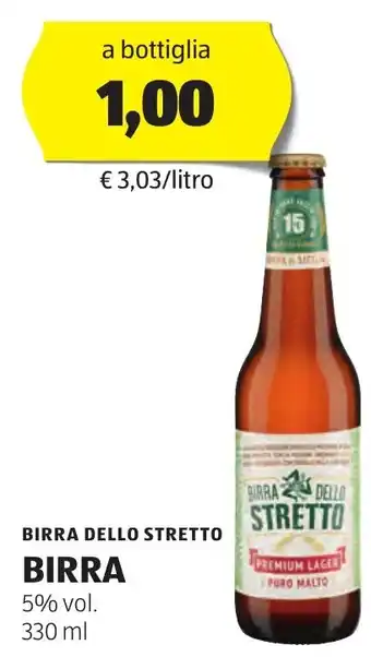 ALDI BIRRA DELLO STRETTO BIRRA 330 ml offerta