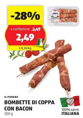 IL PODERE BOMBETTE DI COPPA CON BACON 300 g