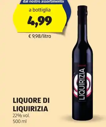 ALDI LIQUORE DI LIQUIRIZIA 500 ml offerta