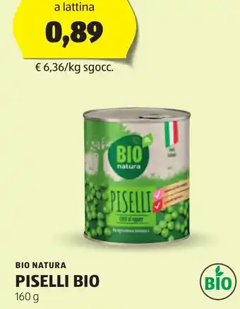 ALDI BIO NATURA PISELLI BIO 160 g offerta