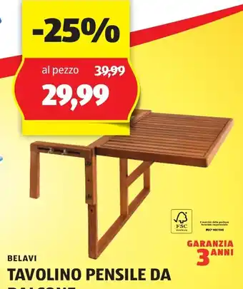 ALDI BELAVI TAVOLINO PENSILE DA BALCONE offerta