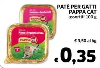 Ecu Discount PATÈ PER GATTI PAPPA CAT assortiti 100 g offerta