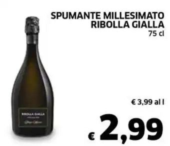 Ecu Discount SPUMANTE MILLESIMATO RIBOLLA GIALLA 75 cl offerta