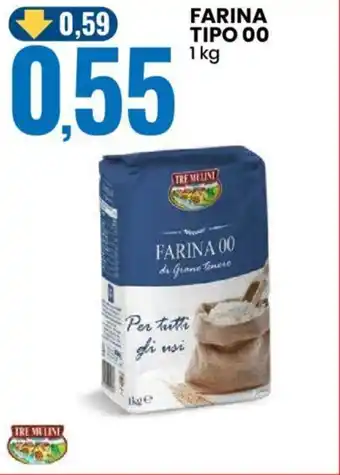 Eurospin TRE MULINI FARINA TIPO 00 1kg offerta