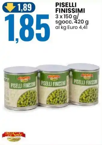Eurospin PISELLI FINISSIMI 3 x 150 g/ sgocc. 420 g offerta