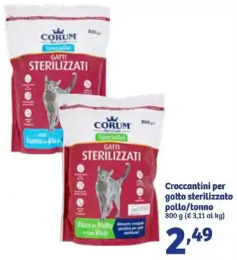 In'S Mercato Croccantini per gatto sterilizzato pollo/tonno 800 g offerta